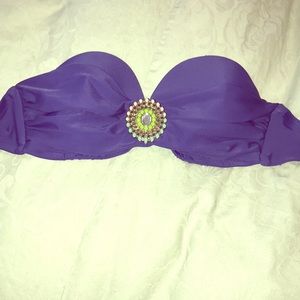 Blue Strapless Bikini Top
